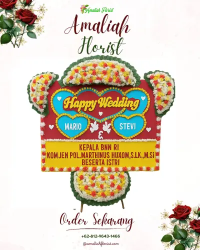 Karangan Papan Bunga Pernikahan di Cikuda